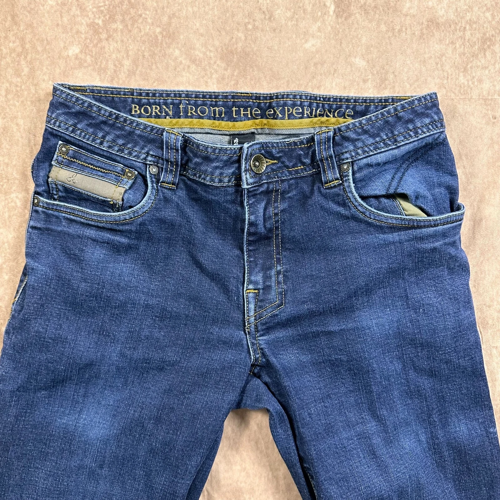 prana slim straight stretch comfort fit denim outdoors pants
