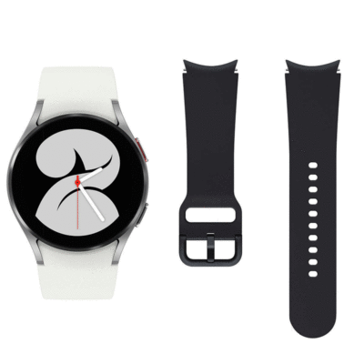 Samsung Galaxy Watch 4 40mm Smartwatch Silver SM-R860NZSCXAA w/ Black Bonus Band Samsung Galaxy Watch 4 40mm Smartwatch Silver SM-R860NZSCXAA w/ Black Bonus Band