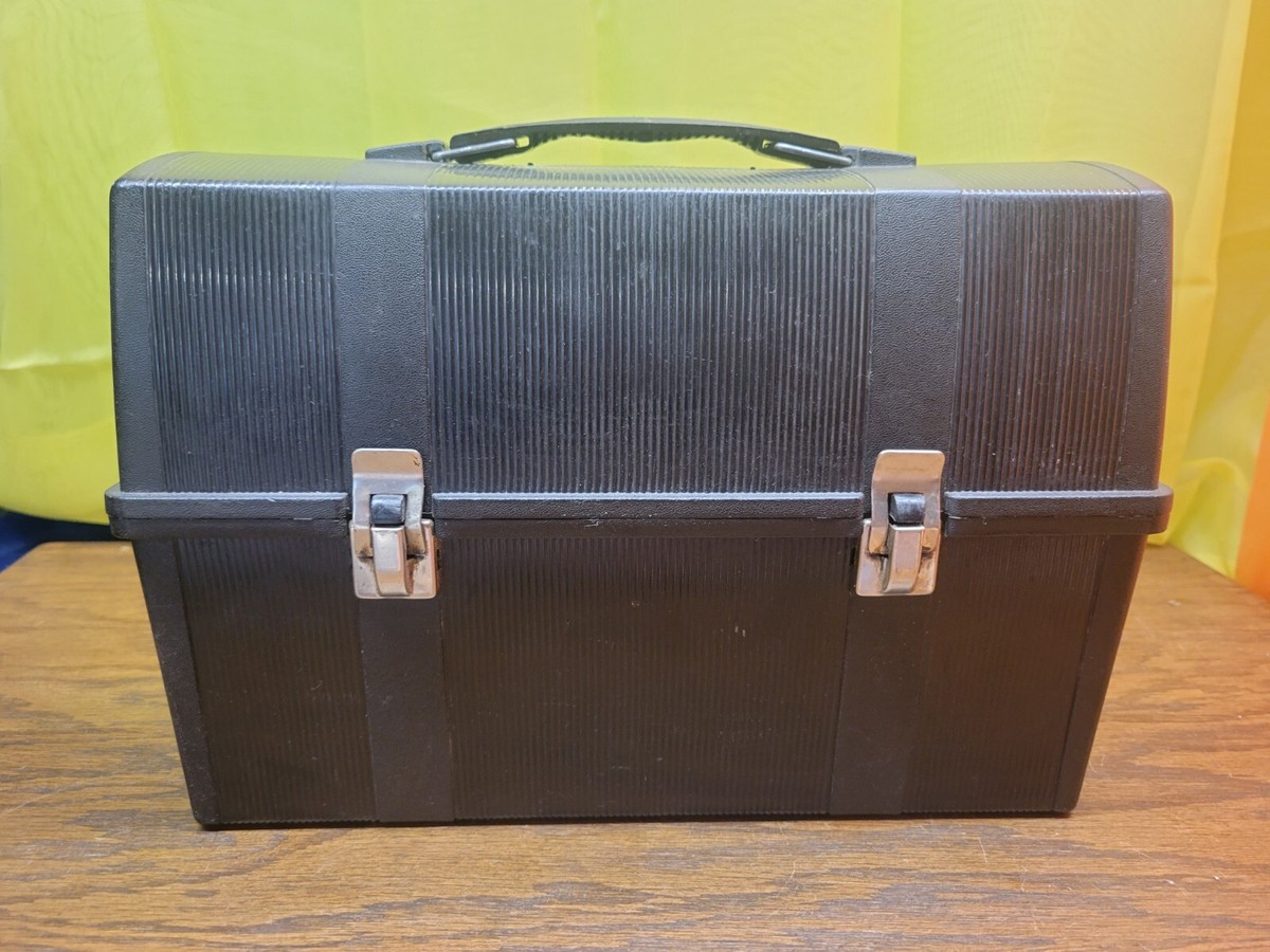 一本さん。 Vintage Aladdin Industrial Lunch Box Black Plastic Original Work