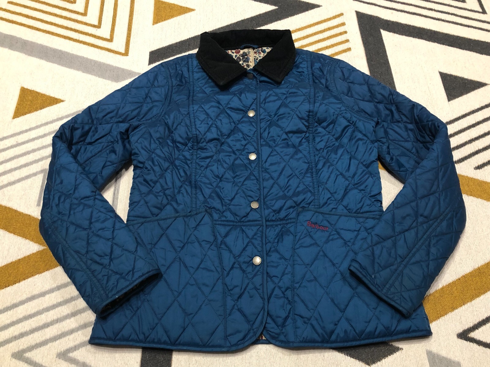 Barbour Country Cottage Prints Winter Liddesdale Jacket Size 12 Floral USED