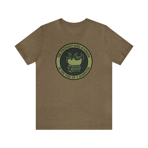 Dumpster Fire Short Sleeve Tee- Army Green - Picture 2 of 17
