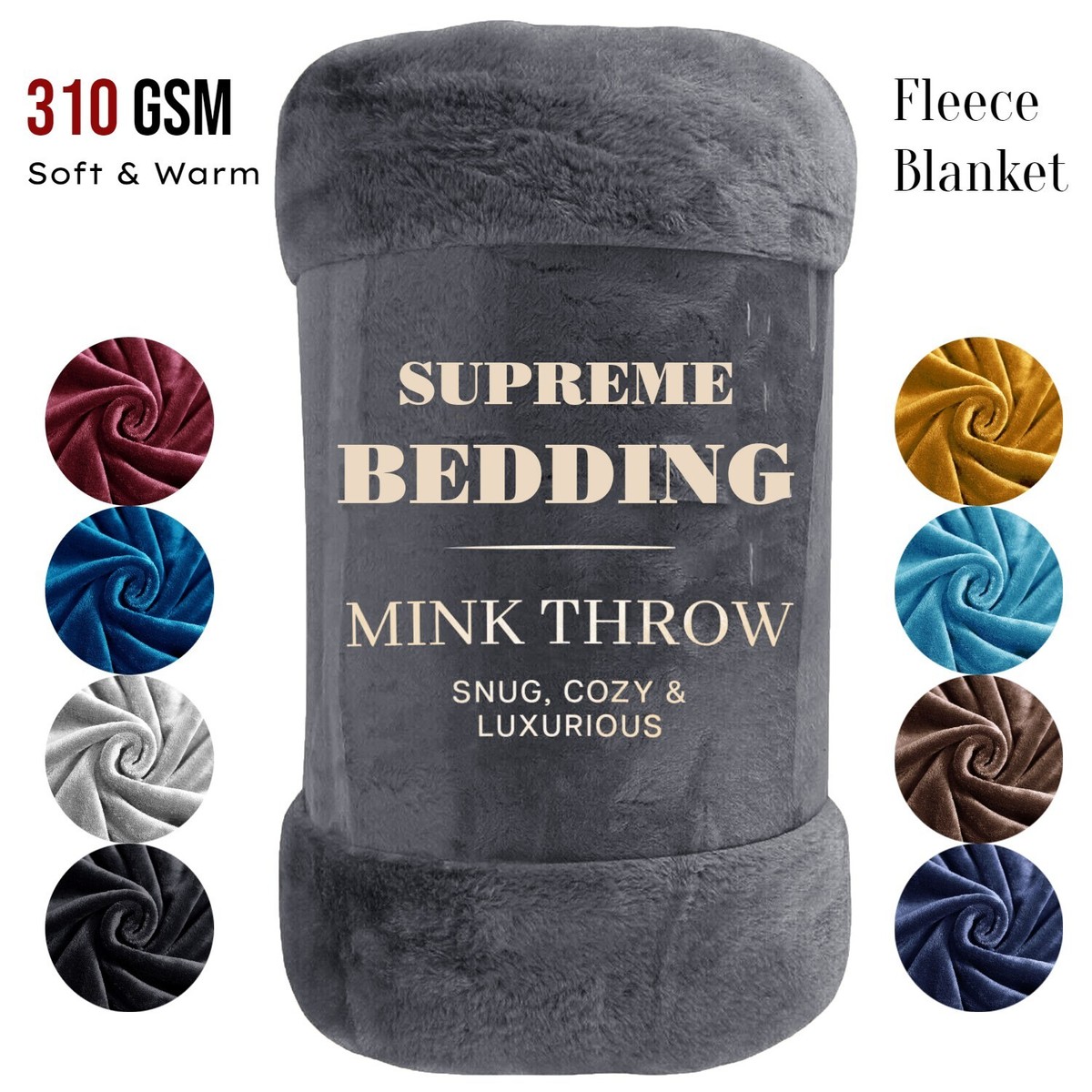 Large Luxury Faux Fur Throw Sofa Bed Mink Soft Warm Fleece Blanket