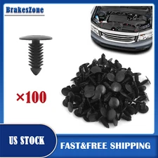 100Pcs Bumper Clips 8mm Fastener Fender Auto Car Hole Push Pin Plastic Rivets