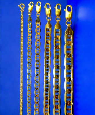 14K Yellow Gold SOLID Anchor Mariner Necklace Bracelet Chain Link 3mm-8mm 7''-30''