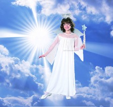 White Angel Costume Girl Child Christmas NativityPlay Dress Wings Headband Party