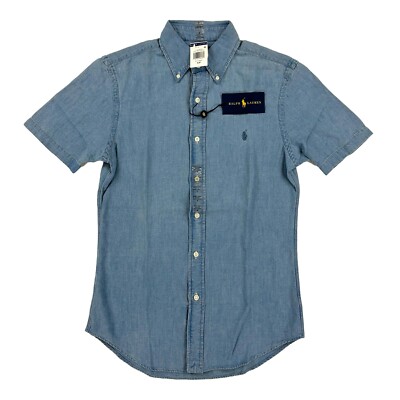 Polo Ralph Lauren Short Sleeve Slim Fit Denim Button-Down Shirt