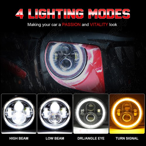 For Jeep Wrangler JK 2007-2018 7" Projector LED Headlight + LED Fog Lights Combo - Picture 3 of 18