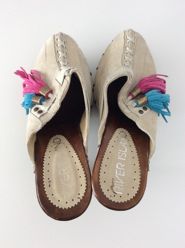 Vgc Box Wood Shoes Heels Tassel Cream 6 39 Suede Island Sling Uk Size Back River qYCOwx