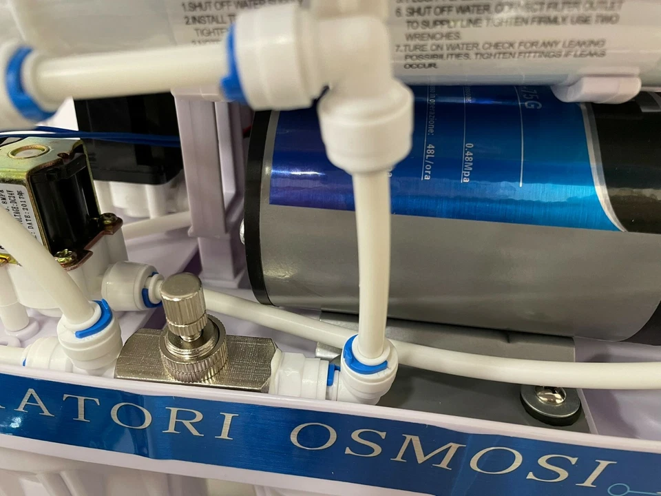 DEPURATORE ACQUA IMPIANTO CON 7 STADI - AD OSMOSI INVERSA ACCUMULO E LAMPADA UV - Immagine 4 di 4