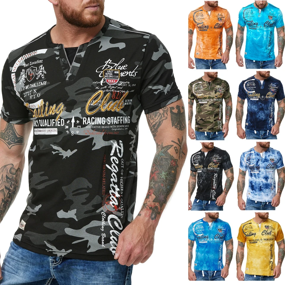 Herren T-Shirt | Sommershirt Batik Look | Verwaschen | Sailing Club 2879 - Bild 1 von 1