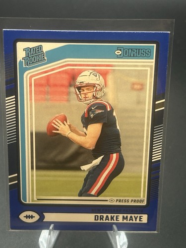 Drake Maye [Blue Press Proof] #379 2024 Panini Donruss card