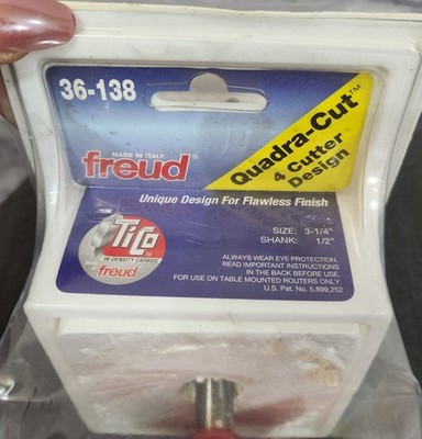 Freud 36-138 Quadra-Cut Router Bit 3-1/4'' Diameter 1/2'' Shank New