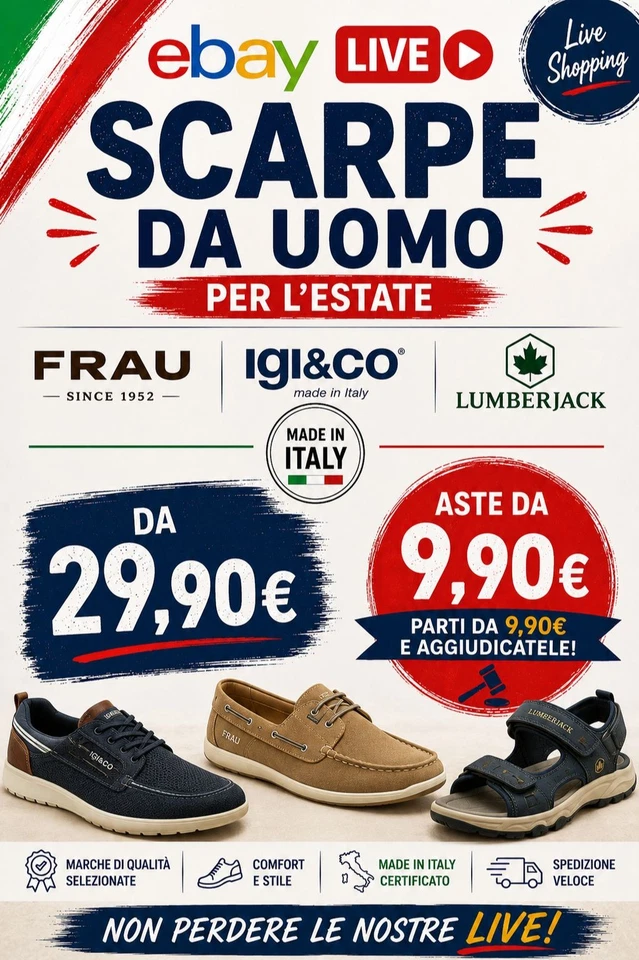 Aste scarpe da uomo da € 9,90 e compralo subito da € 29,90