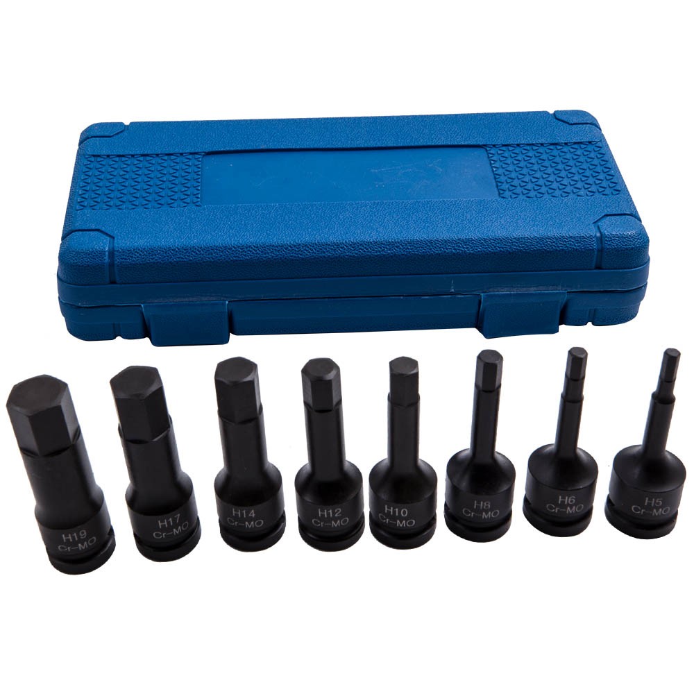 1/2"" Drive Impact Allen key Socket Set 8pc H5 To H19 Chrome-moly UK 8pcs