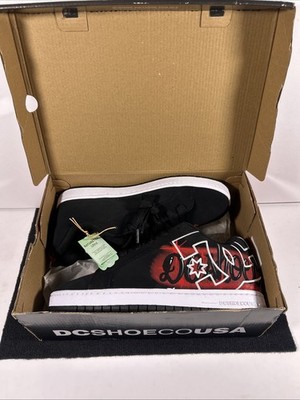 Dc Shoes Court Graffik Color Black Red DM242020-XSKW Sneaker Men Us 12