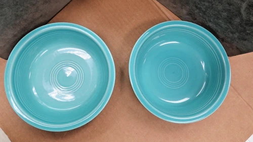 2 Fiesta FIESTAWARE Round 7" Cereal Bowls Lead Free, Turquoise