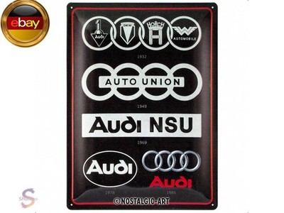 Nostalgic-Art Retro Blechschild, 30 x 40 cm, Audi   Logo Evolution   Ges