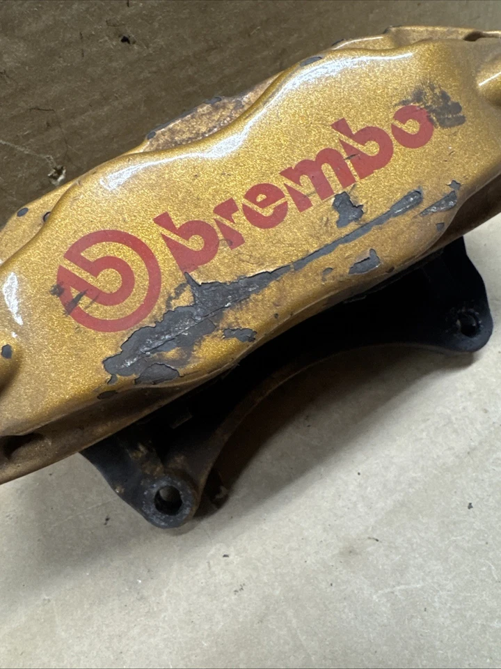2005 2006 2007 SUBARU WRX STI BREMBO GOLD BRAKE CALIPERS FRONT RIGHT Oem B156 - Image 3 of 4