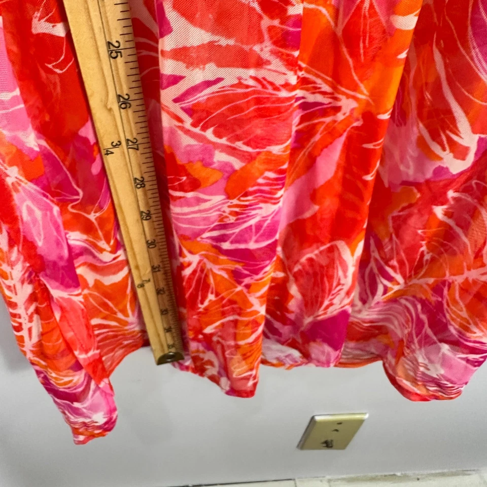 Lauren Ralph Lauren Mujer L Floral Natación Cubrir Túnica Transparente Resort Ropa de Playa Foto 3 de 4