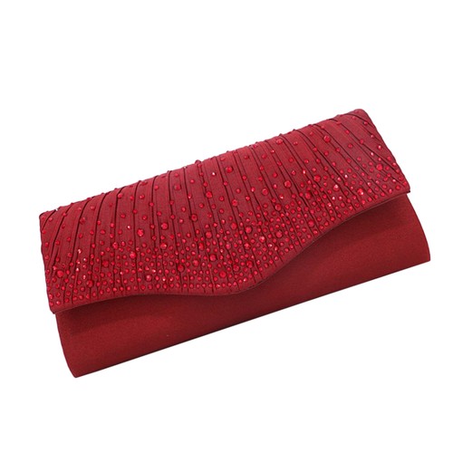 Magnetic Clutch Bag Rhinestones Evening Embellished Elegant Handbag - Picture 8 of 11