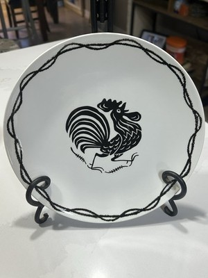 Harmony House Plate, Daybreak Pattern, Ceramic, Underglaze, Rooster, 10 in, Rou 