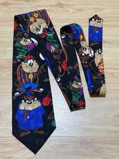 VINTAGE LOONEY TUNES MANIA TAZ TAZMANIAN DEVIL 100 SILK CLASSIC NECK TIE 1993