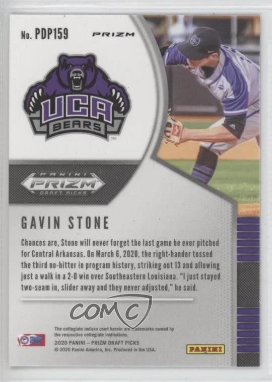 2020 Panini Prizm Draft Picks Green Pulsar Prizm Gavin Stone #PDP159 - Image 2 of 2