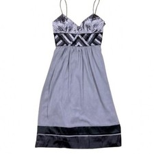 Eliza J Women's Gray Geometric Spaghetti Strap Dress Size 4 Wedding Formal