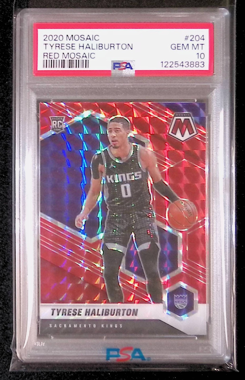 2020-21 Mosaic Rookie Tyrese Haliburton #204 Red Mosaic PSA 10