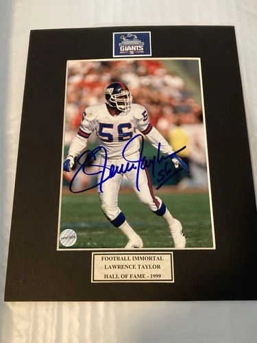 Lawrence Taylor Signed Autographed 5x7 Photo In a 8x10 Matt “ Giants” COA. HOF