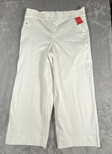 NEW Spanx Women’s Wide Leg Pants Jeans 2X Crop Crisp White Minimalist Coastal