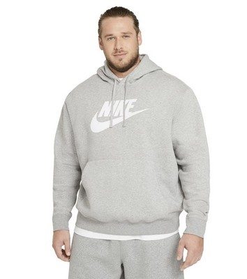 Nike Men s Sportswear Club Fleece Graphic Pullover Hoodie Grey Size 2XL