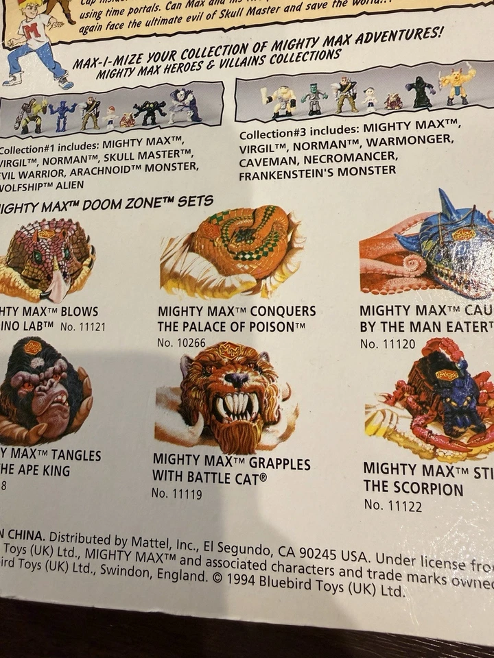 Colección Vintage 1994 Mighty Max Heroes and Villains #1 #2 Skull Master y L Foto 4 de 4