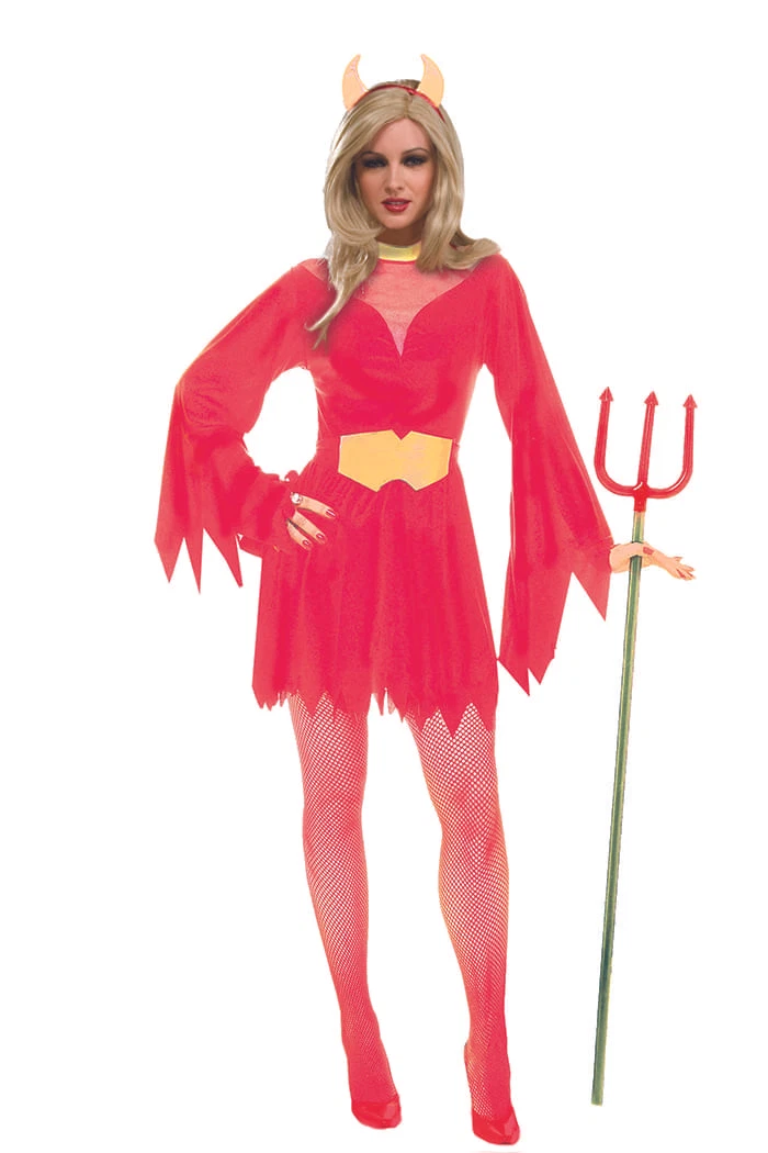 Set Costume Diavolo Rosso Per Bambina – Corna, Coda E Farfallina – Carnevale E Halloween