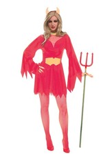 Devil Costume Dress And Horns Adult Women Standard