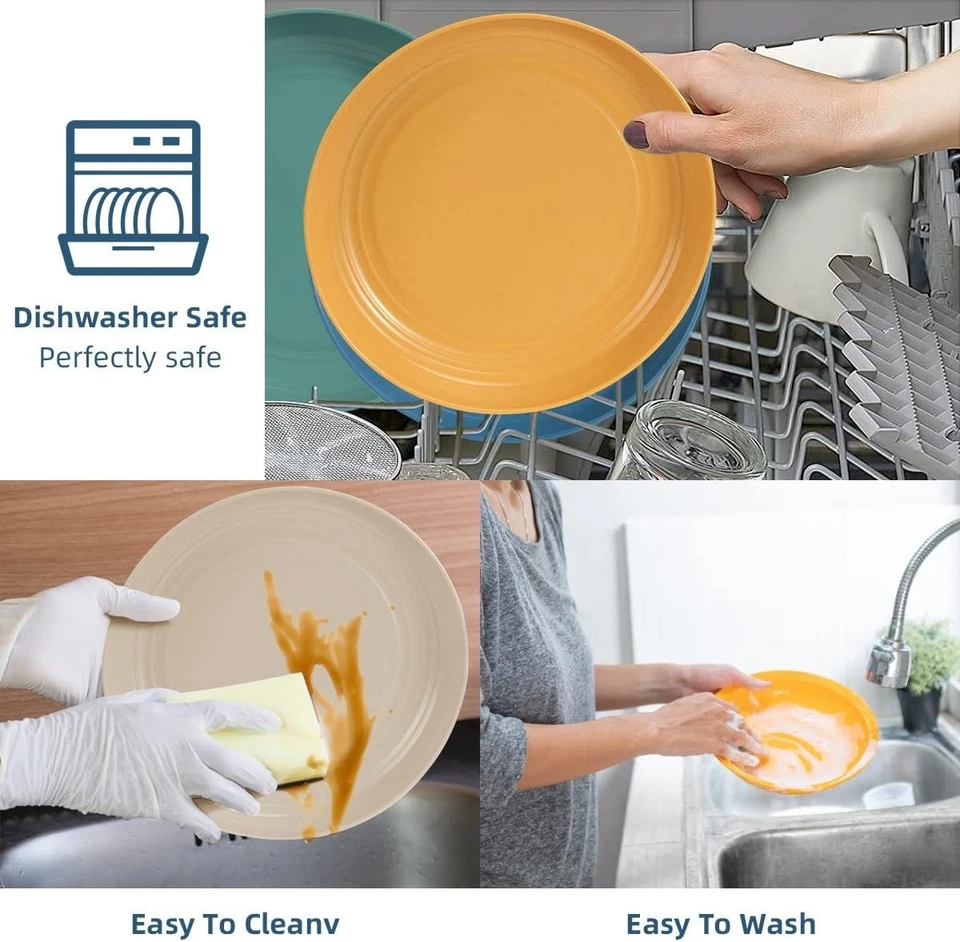 SGAOFIEE 36-Piece Wheat Straw Dinnerware Set, Unbreakable, Microwave Safe - Image 4 of 4