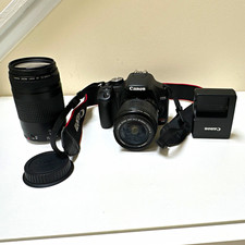 Canon EOS Rebel T1i DSLR Bundle 18-55mm 75-300mm Lenses, Strap, Bag