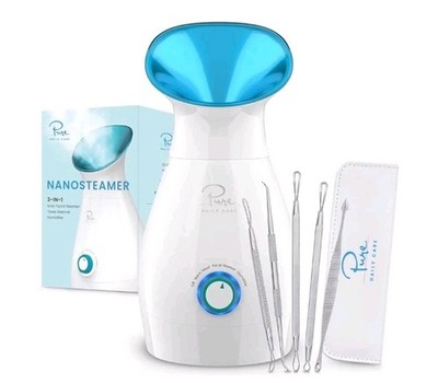 NanoSteamer Large 3-in-1 Nano Ionic Facial Steamer with Precise Temp Control ...