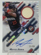 2025 Topps Pristine Pieces Auto Relics Pristine Refrac #PPARRL Royce Lewis 25/99