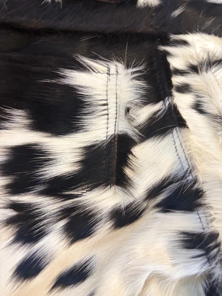 Novo Original Couro de Vaca Cabelo em Couro Estilo Ocidental Shorts Masculino de Couro - Imagem 4 de 4