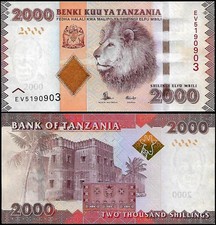 * TANZANIA 2000 schillings 2015 P 42 b ** UNC ** lion