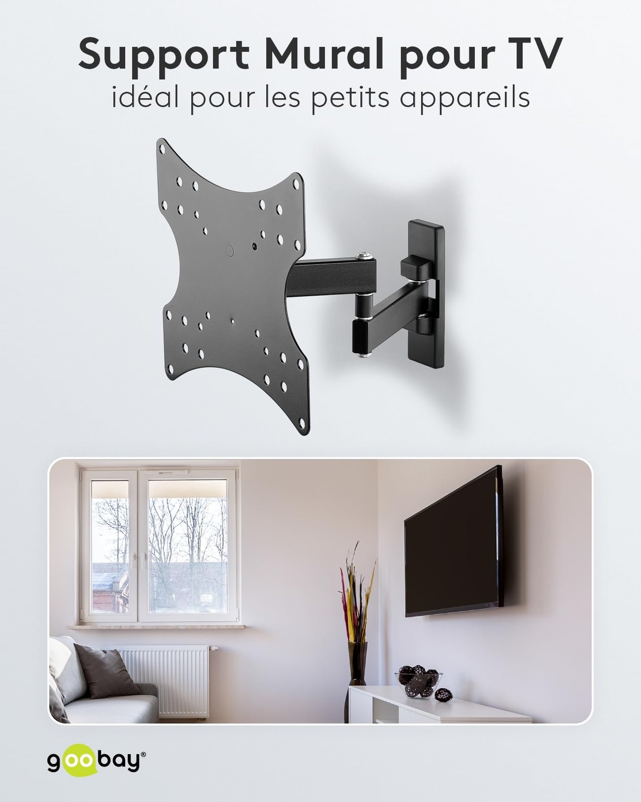 Support TV orientable 23-42 pouces pour éliminer les reflets du jour