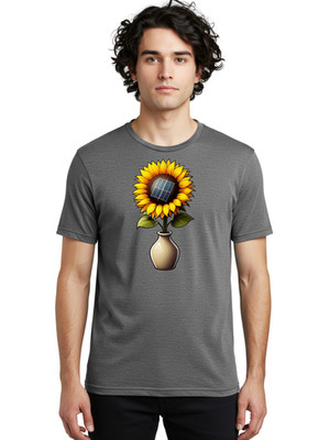 Solar-Sunflower-2 Mens Graphic Tee, 100% Cotton, Casual Summer Wear