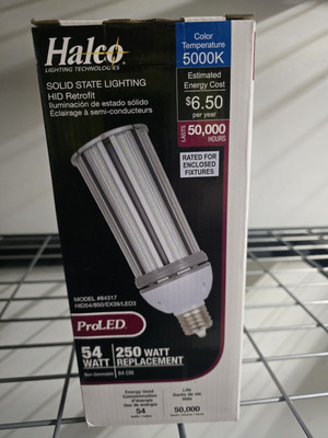 HALCO 84317 PROLED 250 Watt Replacement 54W HID54/850/EX39/LED3 *NEW IN BOX*