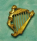 CIVIL WAR US UNION IRISH HARP KEPI BRASS INSIGNIA