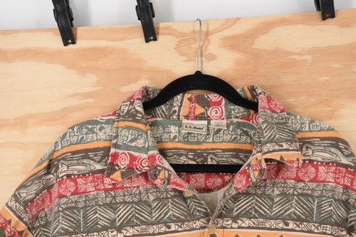 L.L. BEAN Hawaiian Tropical Tribal Multi Print Polo Shirt Mens XL - Picture 9 of 12