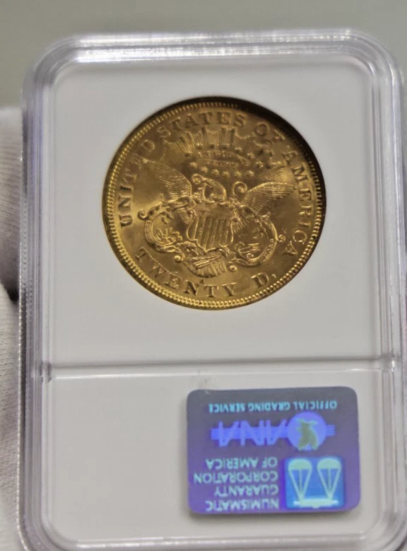 Pieza de oro Liberty 1875 S US $20 NGC MS62 Foto 3 de 4