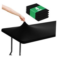 Spandex 6 Foot Rectangle Table Cloth 4 Pack, 72" X 30" Rectangular Black
