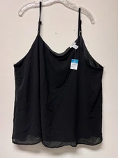 Rue 21 Cami Plus Size Women’s 3X Black Adjustable Straps Lined Flowy