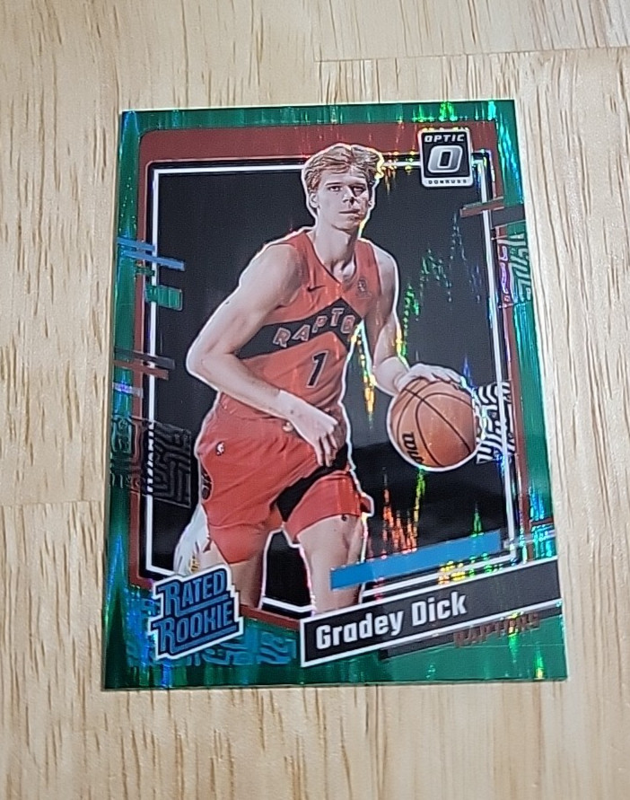 2023-24 Donruss Optic GRADEY DICK Green Shock Prizm #212 Rated Rookie Raptors SP